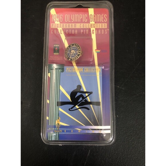 Vintage 1996 Olympic Games Pin-Cards Rowing  (Original New Sealed) - Picture 1 of 1